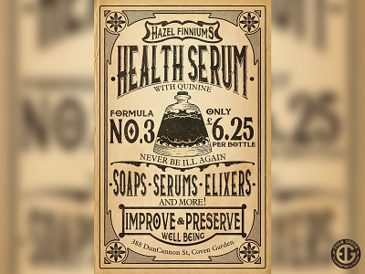 Health Serum Ad illustration layout design poster design retro retro design typography typography design vintage vintage design