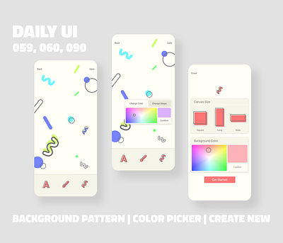 Design App // Daily UI Challenge app design icon ui web ios guide appdesign background pattern color palette color picker color tool create new daily100challenge dailyui 059 dailyui 060 dailyui 090 dailyuichallenge design app mobile design wallpaper app wallpaper design wallpapers