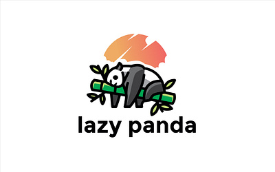 lazy panda logo animal animals branding character design gradient graphic graphic design graphicdesign icon illustration illustrator logo minimal panda panda logo