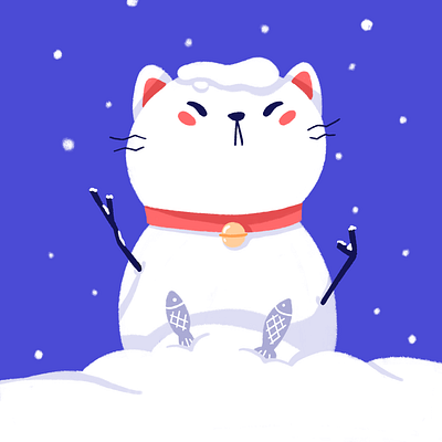 Snow cat cat illustration snow snowcat snowing