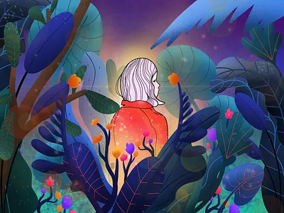 Magic Girl artist artwork childhood design digitalart girl illustration grainy illustration illustrator landscape procreate procreate app procreate art procreate brushes