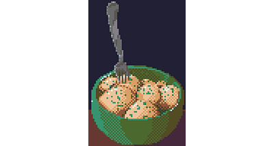 Boiled Potato With Greens food pixel pixelart