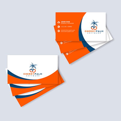 Card designs for Cherrypalm Software accounting address app branding business card contest design illustration minimal vector