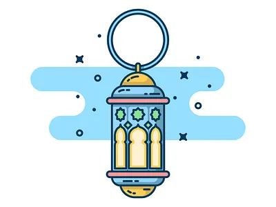 Lantern fanoos! clear design flat icon illustration lantern logo sticker vector yellow