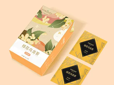 Osmanthus oolong tea Packaging Design box fruit tea illustrations packaging design print tea