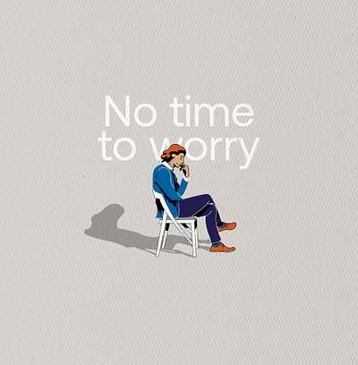 no time to worry character design clean color design drawing graphic design illustration vector