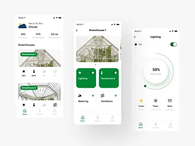 Smart App Greenhouses app greenhouse ios plants smart ui ux