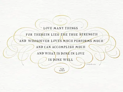 Love Many Things flourish handlettering script typography