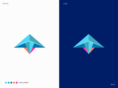 Rocket - Logo Design abstract app branding colorful consultant consulting creative geometric icon identity lettermark logo mark minimal rocket space spaceship symbol vector