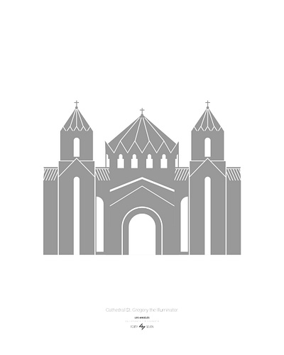 Cathedral Saint Gregory The Illuminator in Los Angeles ararat armenia armenian cathedral creative dribbble graphicdesign illustration los angeles los angeles lakers masis saint gregory the illuminator հայաստան
