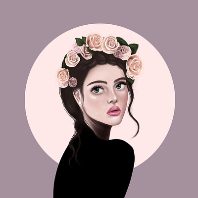 Rose art design girl illustration portrait procreate procreate art rose