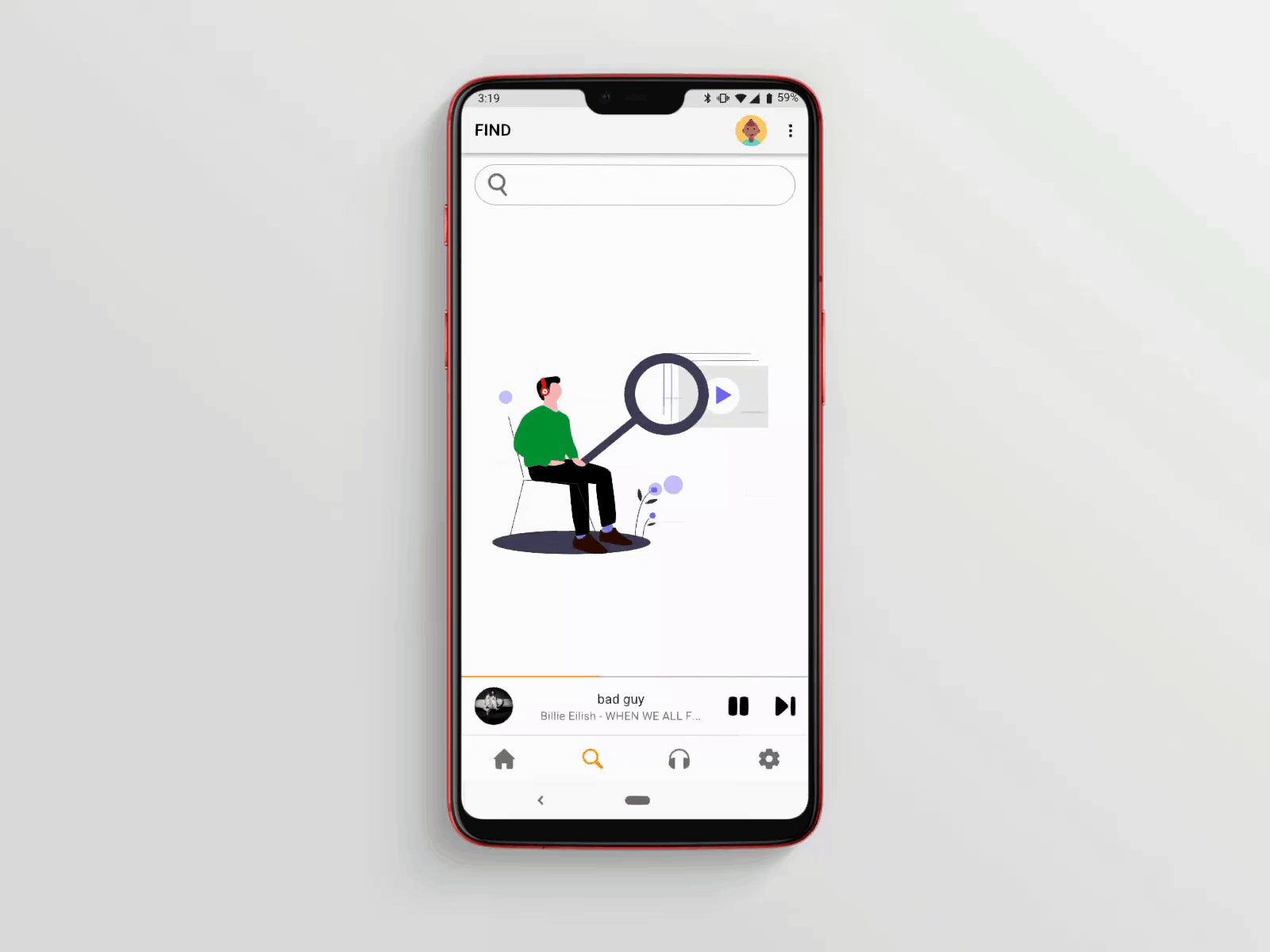 Search_Bar adobexd android animation component design musicapp musicplayer roboto states ui userflow ux