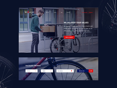 "Velokuryer" Landing Page Design (Concept) landingpage ui design ux design