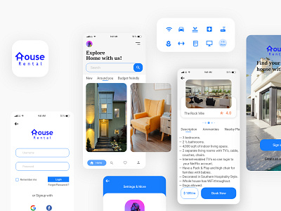 House Rental App adobexd app appdesign design houserent ios rentalapp ui uidesign ux uxdesigner