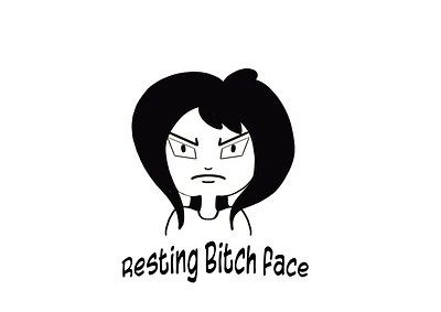 bitchface cartoon characterdesign comedy concept cute face funny girl illustraion illustrator logo logodesign mood moody slogan type type art