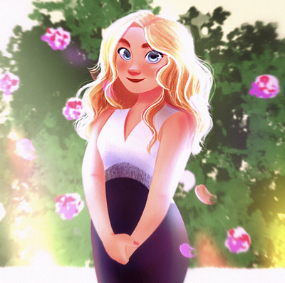 Illustration for Kirsten Michelle blonde blue eyes cartoon cartoon character cartoon illustration character design character illustration girl illustration portrait smile woman