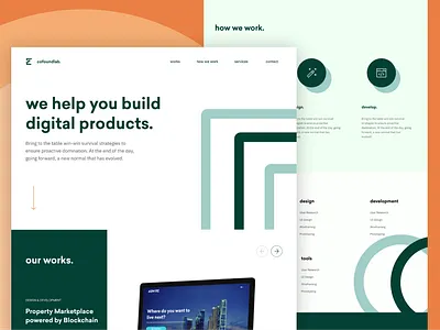 CoFound Lab - Landing Page Design clean ui development firm landing page ui