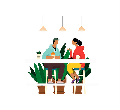 Coffee time boy cafe character coffee concept couple date friends girl illustration meeting talk vector