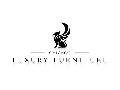 Chicago Luxury Furniture Griffin Logo Design Symbol with Wings beak branding chicago classy eagle elegant furniture griffin identity lion logo logo design lux luxury minimal panter panter vision royal wealth wings