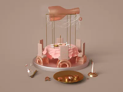 C4Dtable c4d illustration