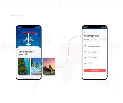 British Airways App app clean design gradient home page homepage homepage design inspiration interface minimal mobile product travel travel app trip trips ui ux