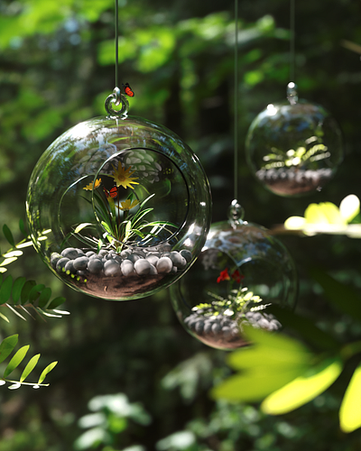 Natures Remedy 3d 3d art c4d cinema4d hangingplants nature nature art octanerender plants