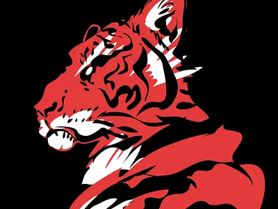 Flowing tiger abstract animal animals composition flow illustration laconic lines minimal poster tiger tiger illustration