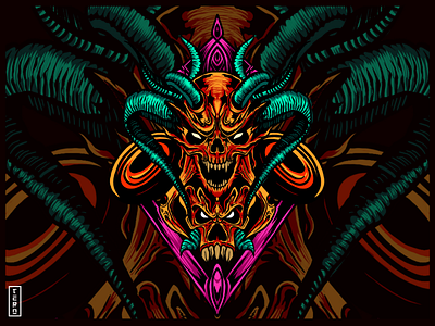Demonic apparel band cover design design illustration mascot merchandise tees terosic