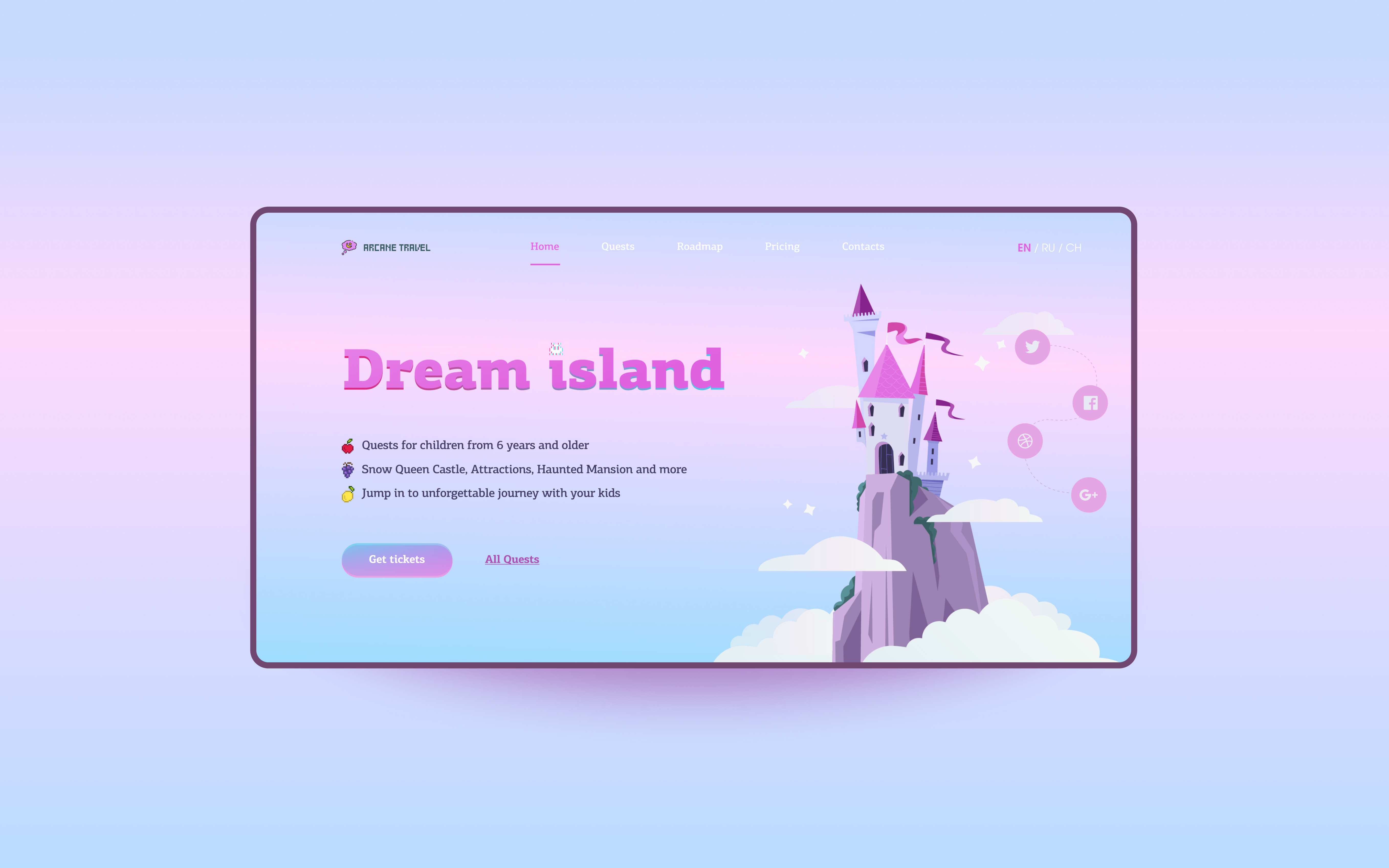 Example of Weekly inspiration UI / UX