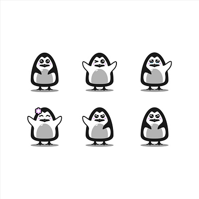 Cute Penguins Emoticon branding cute design emote emoticon emotion icon illustration penguins snow vector