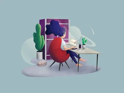 Remote Working animation branding colorful design freelance freelance illustrator freelancer illustration online remote remote life remote work speedart stayhome woprkspace