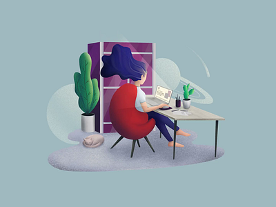 Remote Working animation branding colorful design freelance freelance illustrator freelancer illustration online remote remote life remote work speedart stayhome woprkspace