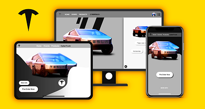 Tesla Cyber Truck concept design landing page tesla ui
