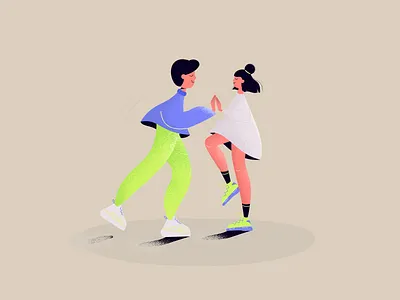 La La Land branding colorful couple dance dancers design fun illustration party rock and roll rythm vector