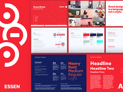 ESSEN rebranding style guide arabic brand book branding corporate corporate identity digtal general trading guideline identity illustration logo style style guide styleguide theme trading typography wall painting تصميم هوية بصرية