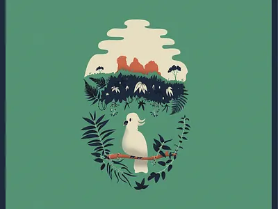 Three Sisters art australia bird cockatoo color colours design graphic illustration illustrator plant three sisters