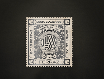 LA Ferraz Postage Stamp branding design illustration packaging stamp vintage