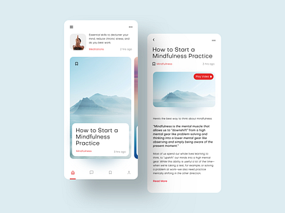 Meditation Blog blog calm concept design interface meditation minimal mobile modern product product design typography ui uiux