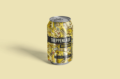 Treppenlauf Hefeweizen Beer Can beer can cartoon craft beer drawing graphic design illustration packaging procreate