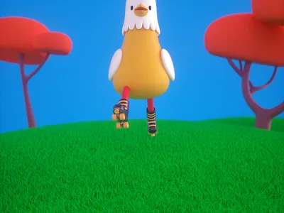 Chicken In Roller Skates 3d 3d art adobe photoshop animation character character design cinema4d design illustration octanerender