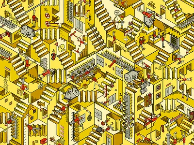 Treppenlauf Illustration cartoon craftbeer doodles escher graphic design illustration packaging procreate stairs