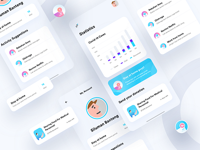 Covid-19 App 2d illustration app clean covid 19 design mobile mobileapp ui user experience user interface ux