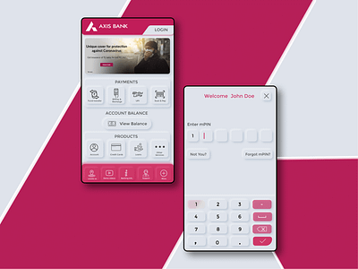 AXIS Bank mobile app UI Design app design design neumorphism ui