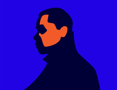 Silhouette Study 1 branding color block design digital art flat illustration minimal profile silhouette vector wit
