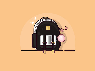my cute school bag art design flat graphics design icon illustration illustrator logo vector