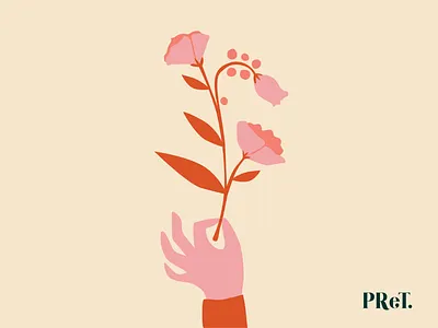 Pretty little flower brand branding colours delicate design eco friendly flower hand icon icons illustration nature object pink pret vector