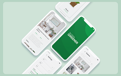 Greener App - Let's Decorate Green adobe xd app clean clean ui gradient graphic green greenery illustration illustrations illustrator iphonex mockup neumorphic neumorphism photoshop plants trees trending typography