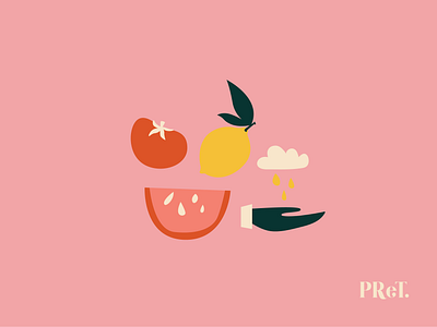 Lil illustrations brand branding colours design eco friendly food hand icon icons illustration lemon nature rain rebrand tomato vector watermelon