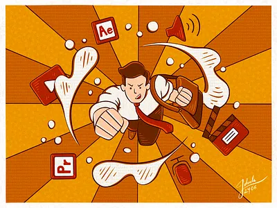 13 - Breakthrough art character drawing flat illustration ipad procreate raster texture vector