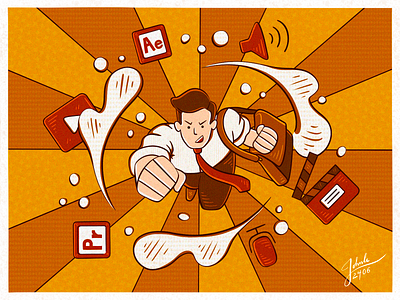 13 - Breakthrough art character drawing flat illustration ipad procreate raster texture vector